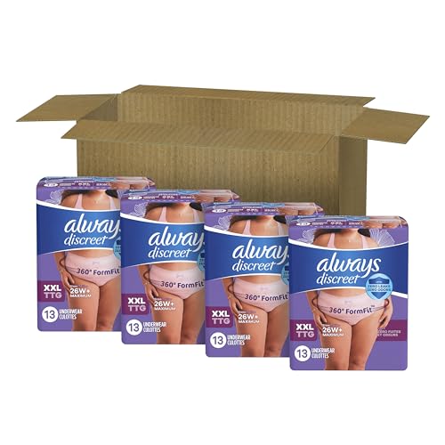 Always Discreet Incontinence & Postpartum Incontinence Underwear for Women, Small/Medium, Maximum Absorbency, Disposable, 38 Count