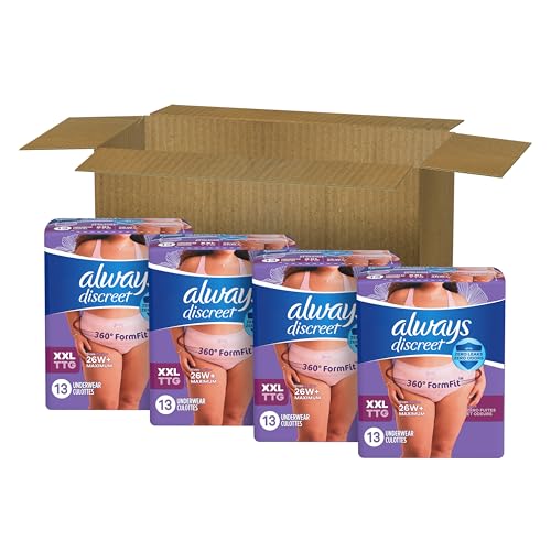 Always Discreet Incontinence & Postpartum Incontinence Underwear for Women, Small/Medium, Maximum Absorbency, Disposable, 38 Count