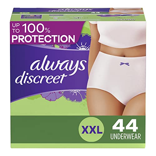 Always Discreet Incontinence & Postpartum Incontinence Underwear for Women, Small/Medium, Maximum Absorbency, Disposable, 38 Count