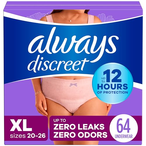 Always Discreet Incontinence & Postpartum Incontinence Underwear for Women, Small/Medium, Maximum Absorbency, Disposable, 38 Count