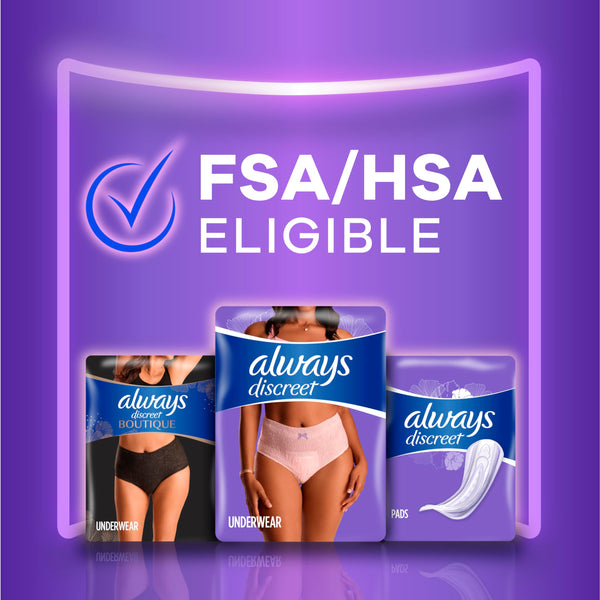 Always Discreet Incontinence & Postpartum Incontinence Underwear for Women, Small/Medium, Maximum Absorbency, Disposable, 38 Count