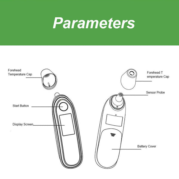 LCD Infrared Digital Non-contact Laser Body Thermometer  Ear and Forehead
