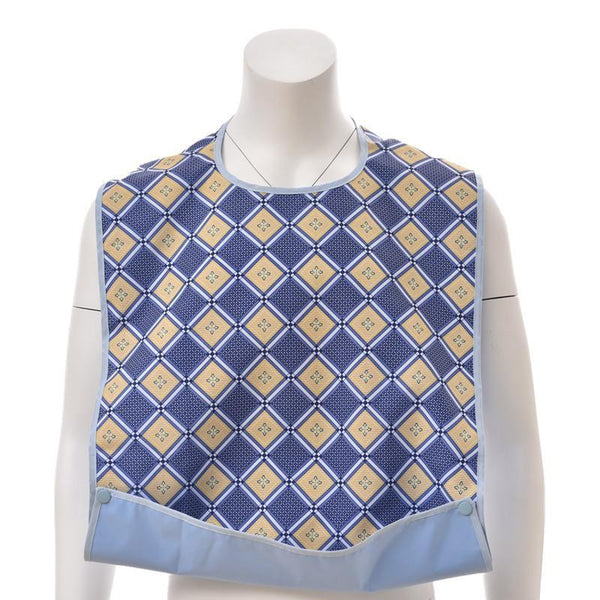 Fancy Checkered Overall Shirt Covering no food spills on clothing