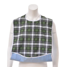 Fancy Checkered Overall Shirt Covering no food spills on clothing