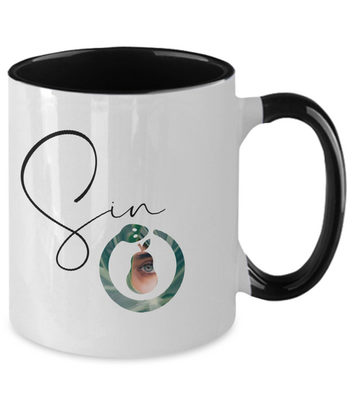 Sin in the garden two tone mug
