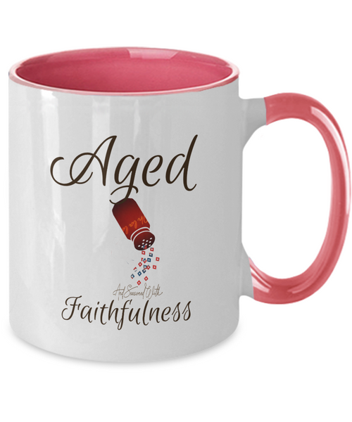 Aged and seasoned two tone mug