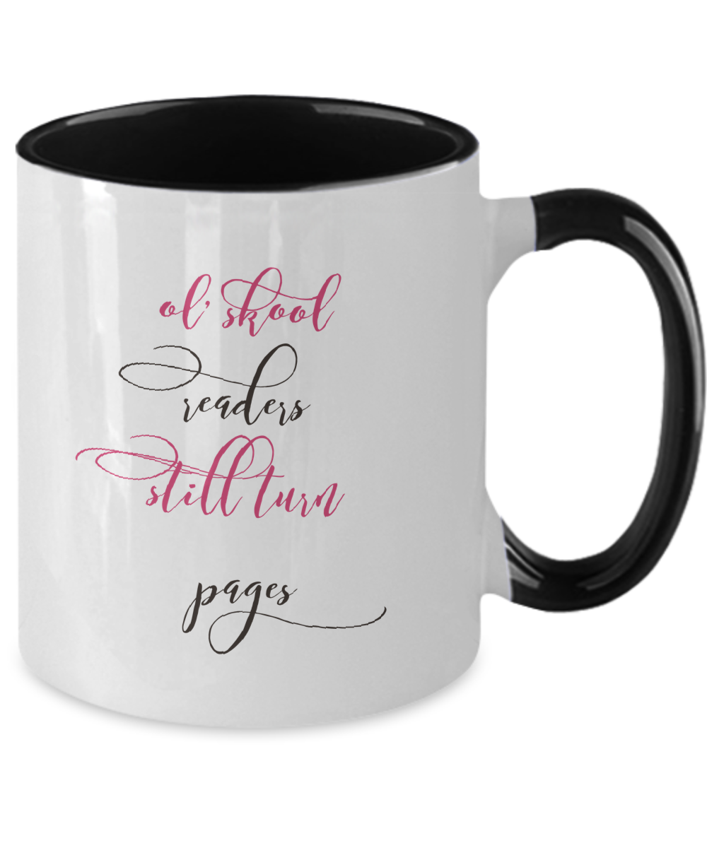 Book Page Flippers two tone mugs