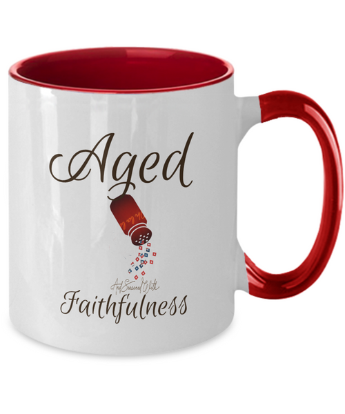 Aged and seasoned two tone mug