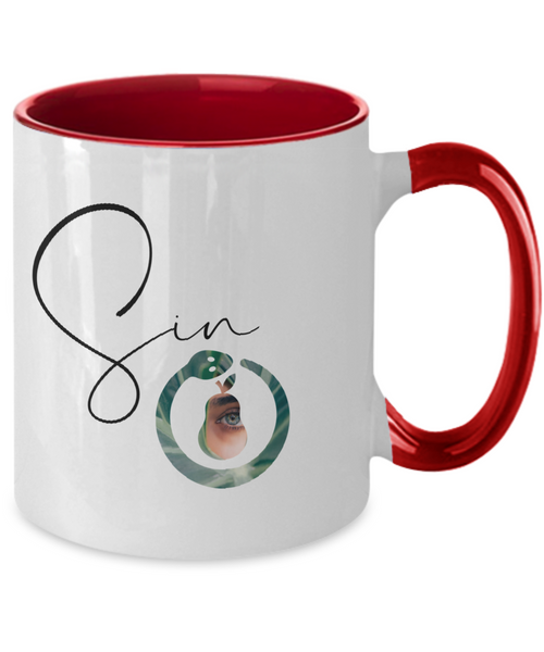 Sin in the garden two tone mug