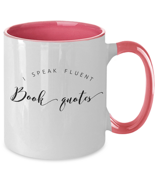 Fluent book quotes two tone mug