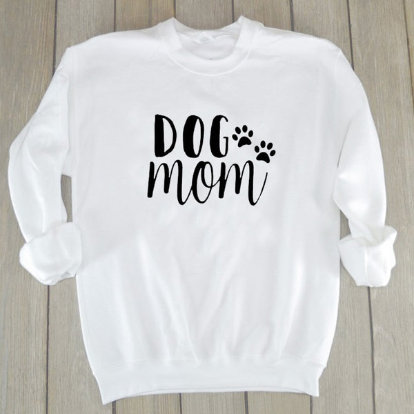Dog Mom Women's Plus Velvet Fashionable Long Sleeve Casual Sweatshirt Printing Dog Lover Sweatshirt Clothing