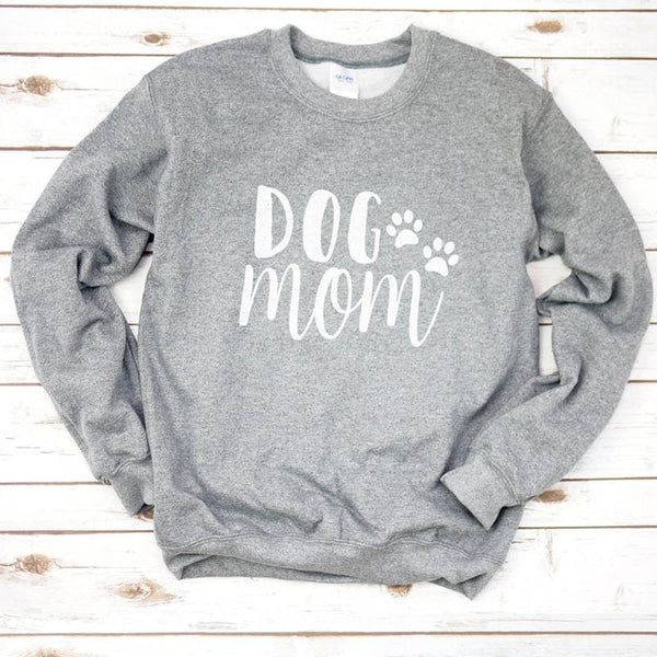Dog Mom Women's Plus Velvet Fashionable Long Sleeve Casual Sweatshirt Printing Dog Lover Sweatshirt Clothing