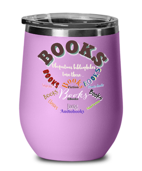 Book lovers stemless wine glass