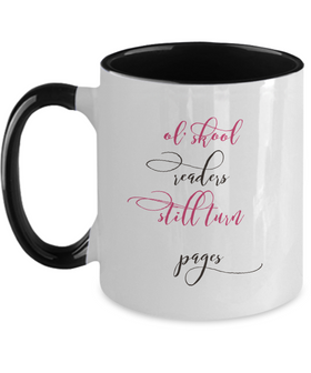 Book Page Flippers two tone mugs