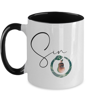 Sin in the garden two tone mug