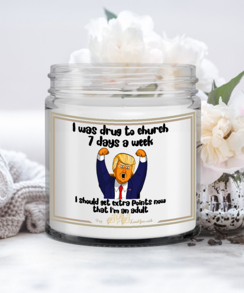 Funny church candle, Funny trump church candle, St John trump church candle