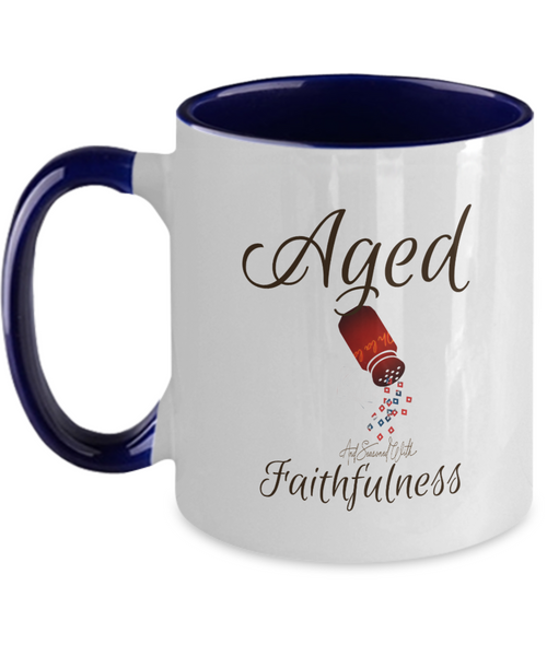 Aged and seasoned two tone mug