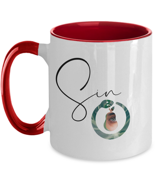 Sin in the garden two tone mug