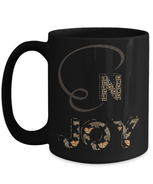 Enjoy white ceramic mug