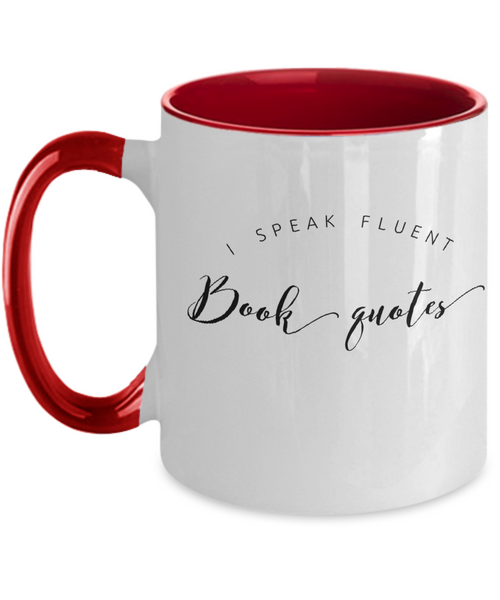 Fluent book quotes two tone mug
