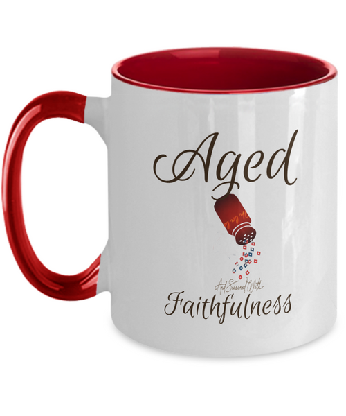 Aged and seasoned two tone mug