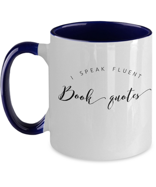 Fluent book quotes two tone mug