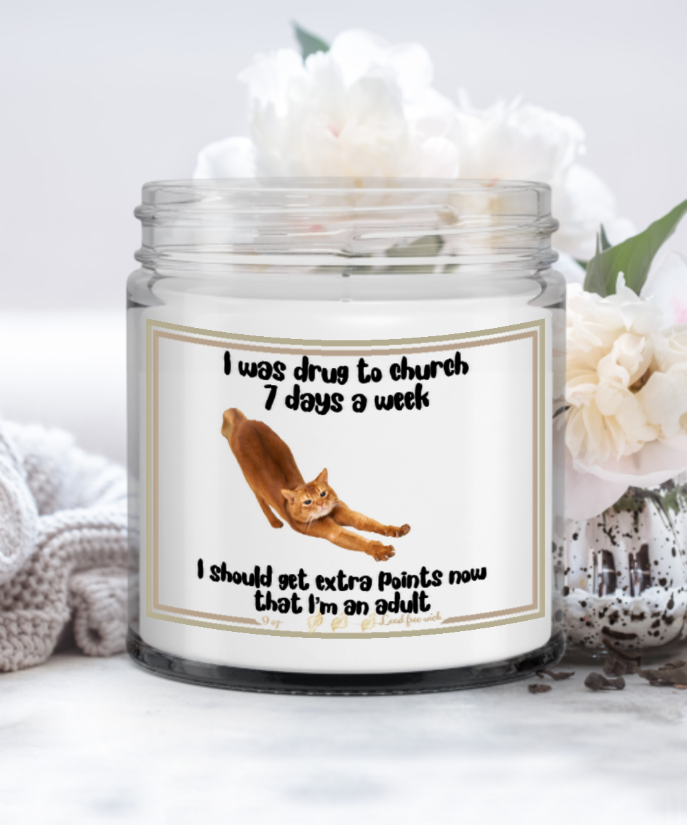Cat prayer candle, funny cat candle