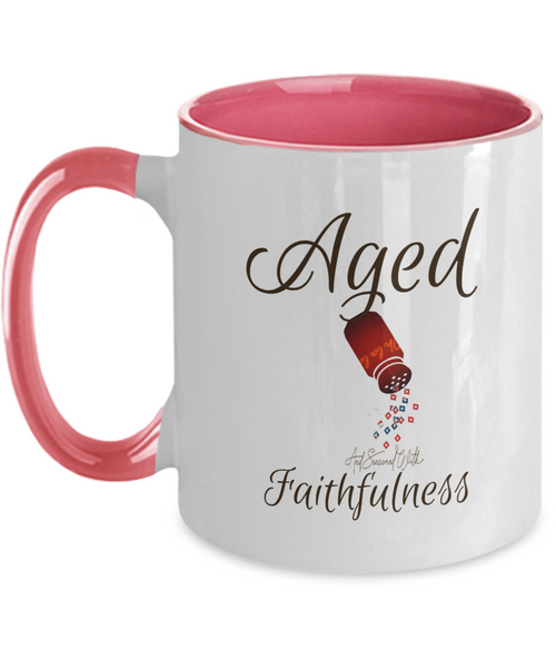 Aged and seasoned two tone mug