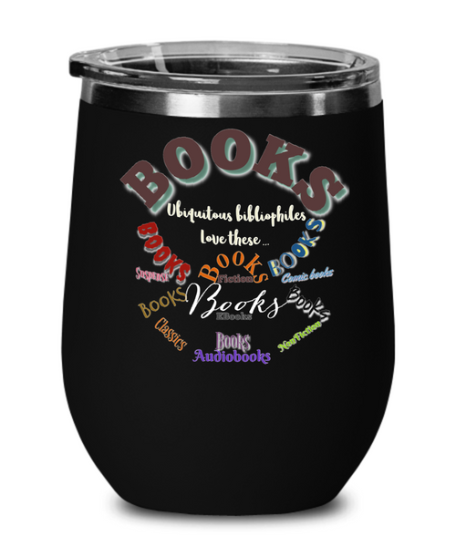 Book lovers stemless wine glass