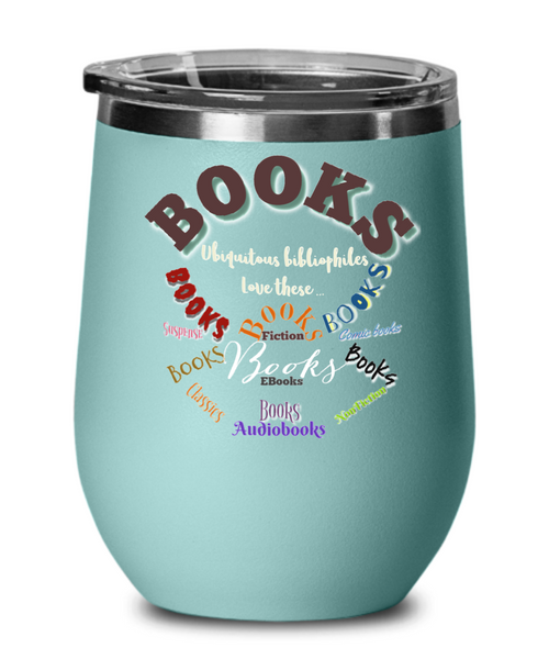 Book lovers stemless wine glass