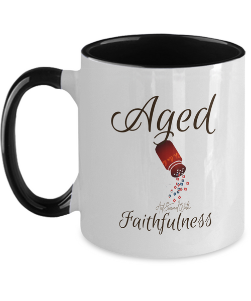 Aged and seasoned two tone mug