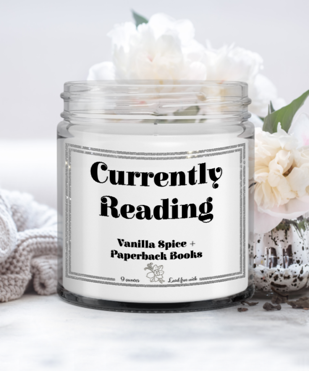 Currently Reading Soy Wax Candle, Book Lover Candle, Smells like a Great Book, Vanilla Scent Candle