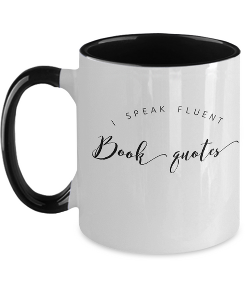 Fluent book quotes two tone mug