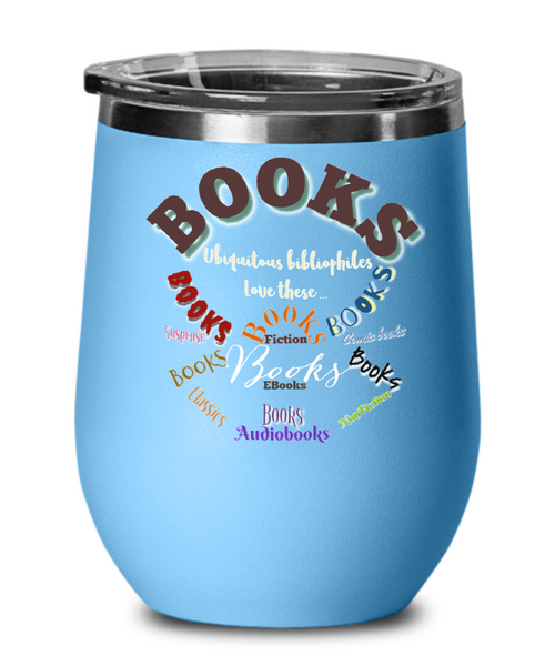 Book lovers stemless wine glass