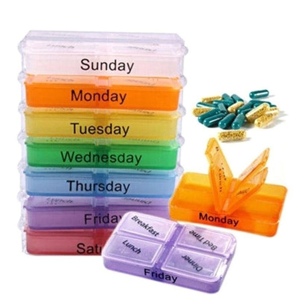 7 Day Upright Pill Dispenser with Hours of Day