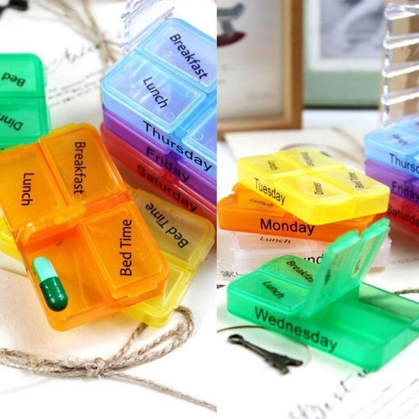 7 Day Pill Dispenser with Hours of Day