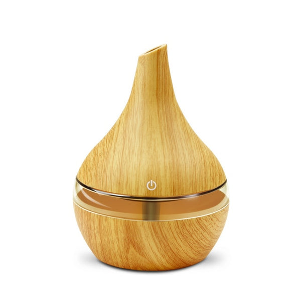Wood Ultrasonic Air Humidifier, Home Moisturizer, Aromatherapy Diffuser, 300ML with USB port