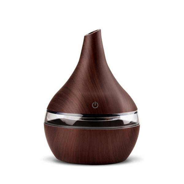 Wood Ultrasonic Air Humidifier, Home Moisturizer, Aromatherapy Diffuser, 300ML with USB port